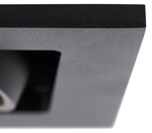 Spot incăstrat negru dreptunghiular 2 lumini - Qure