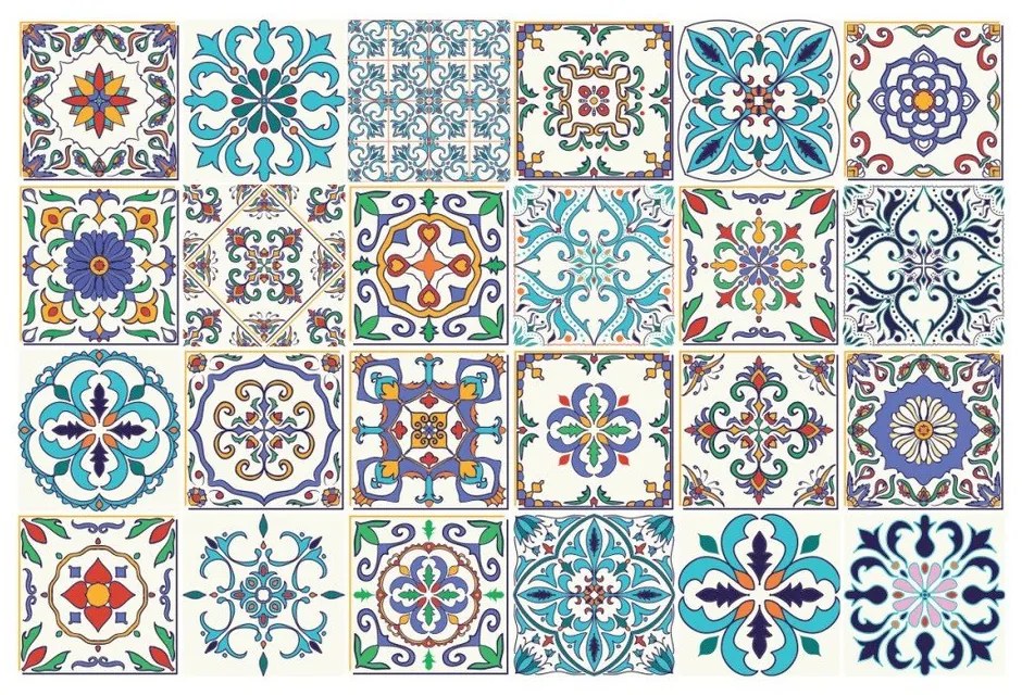 Set 24 autocolante Ambiance Madeira, 15 x 15 cm