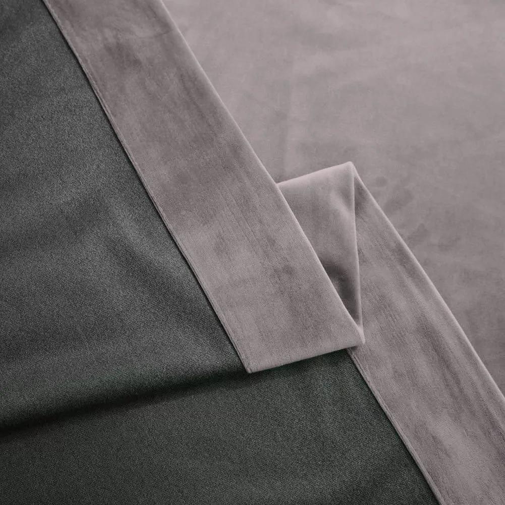 Set draperie din catifea blackout cu rejansa din bumbac tip fagure, Madison, densitate 700 g/ml, Pale Silver, 2 buc