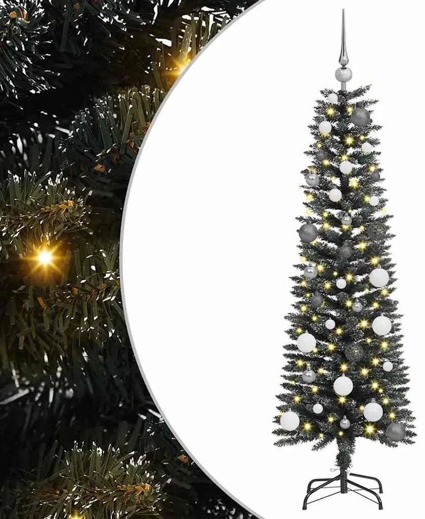 vidaXL Brad de Crăciun artificial Verde 150 cm PVC și Plastic și Oțel