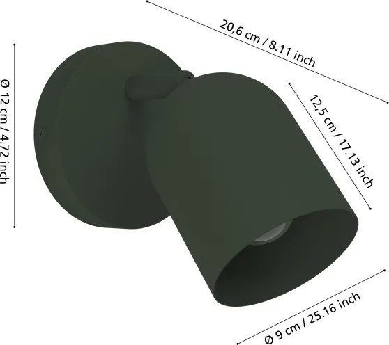 Eglo 44132 - Spot de perete TILSTON, 1 x E14, 40 W, 230 V, verde