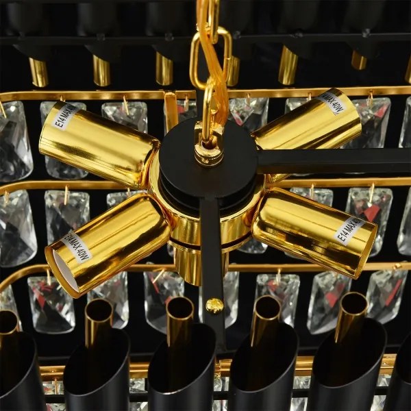 Brilagi - Lustru suspendat pe lanț ECLIPSE 10xE14/10W/230V 78x28 cm negru/auriu