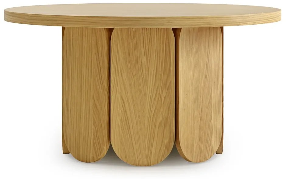 Măsuță de cafea în culoare naturală rotundă cu blat cu aspect de lemn de stejar 78x78 cm Soft – Woodman