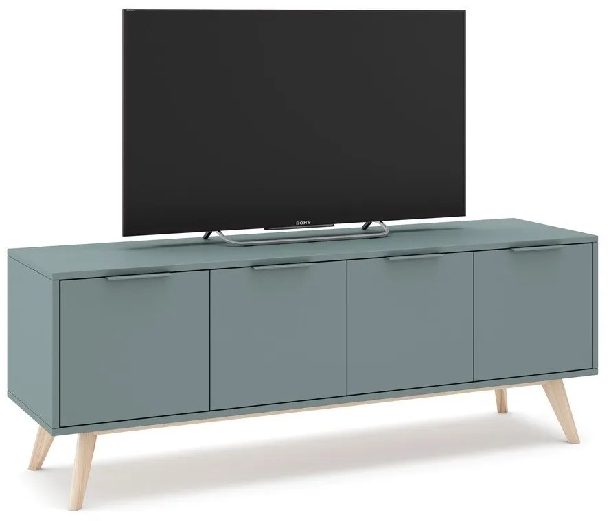 Comodă TV verde prăfuit 140x53x40 cm Pisco – Marckeric