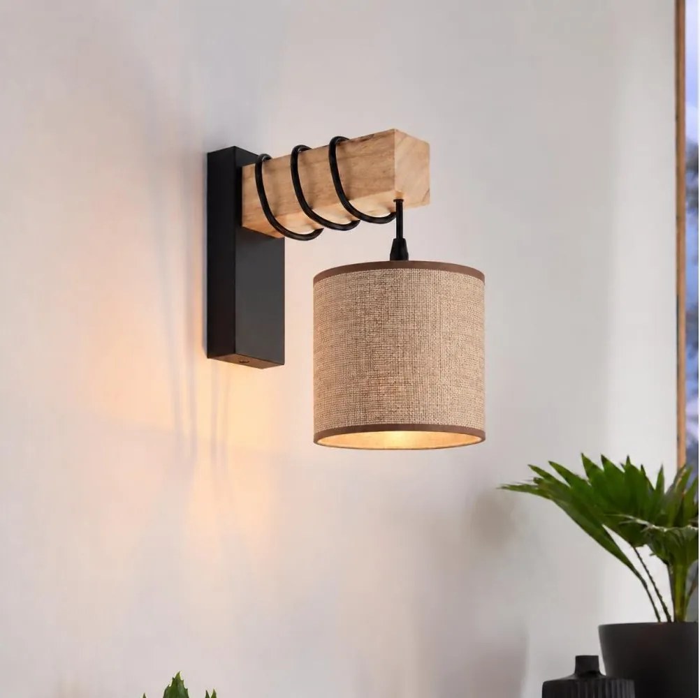 BRILAGI - Aplică de perete NUBILA 1xE27/60W/230V maro/negru