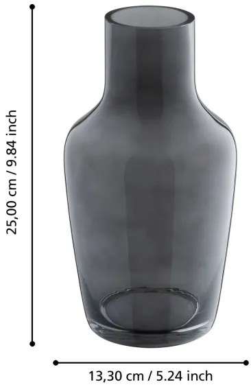 Vază din sticlă Eglo 421225 SIRANANA 25x13,3 cm negru