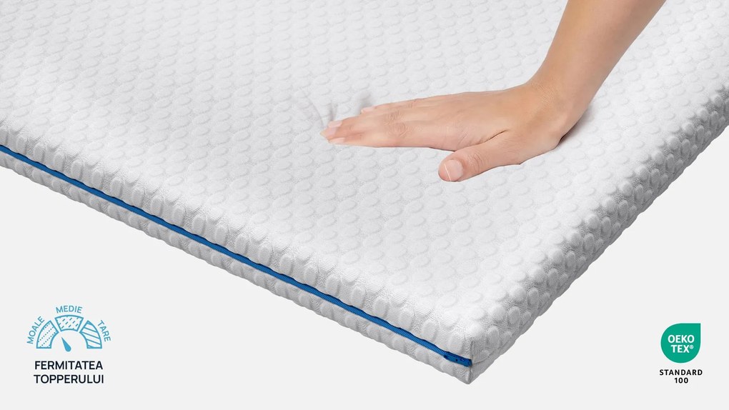 Topper saltea Sleepy, Bubbles Memory, 160x200x5, Moale-medie