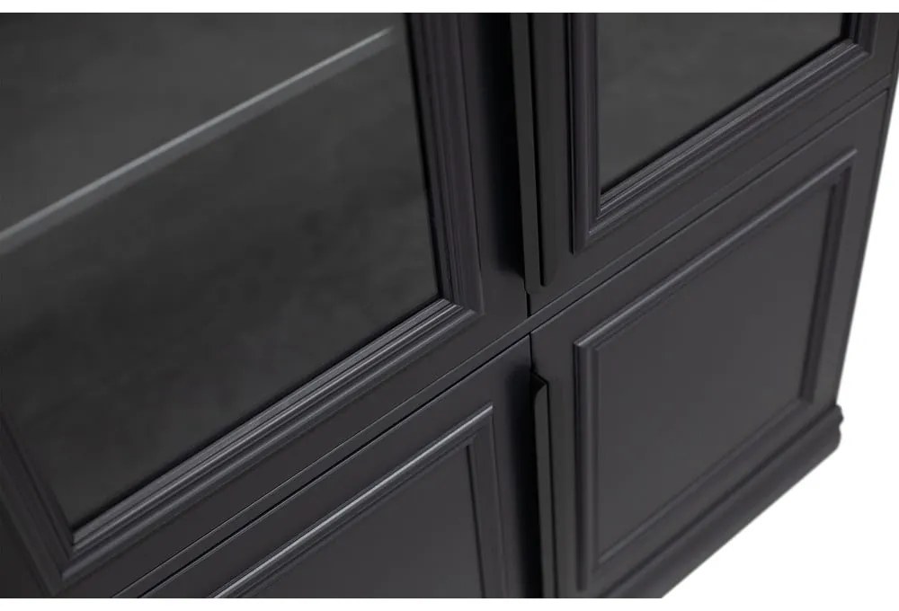 Vitrină neagră din lemn de pin 110x215x44 cm Organize – WOOOD