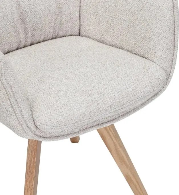 Set de 2 scaune pivotante picioare din lemn VOGUE bej