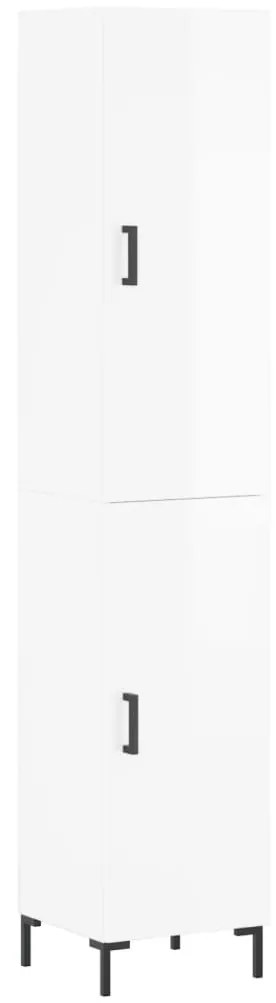 3198787 vidaXL Dulap înalt, alb extralucios, 34,5x34x180 cm, lemn prelucrat