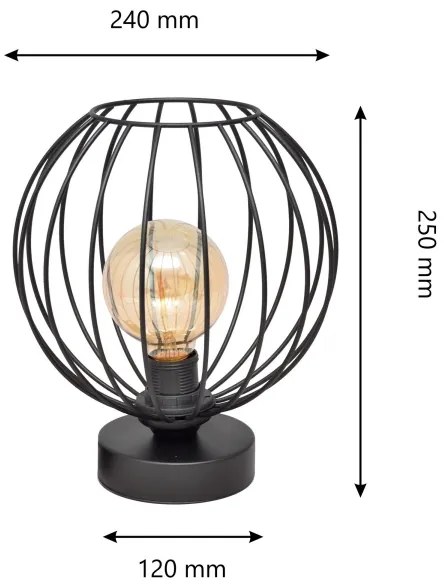 Lampă de masă MERCURE 1xE27/15W/230V neagră