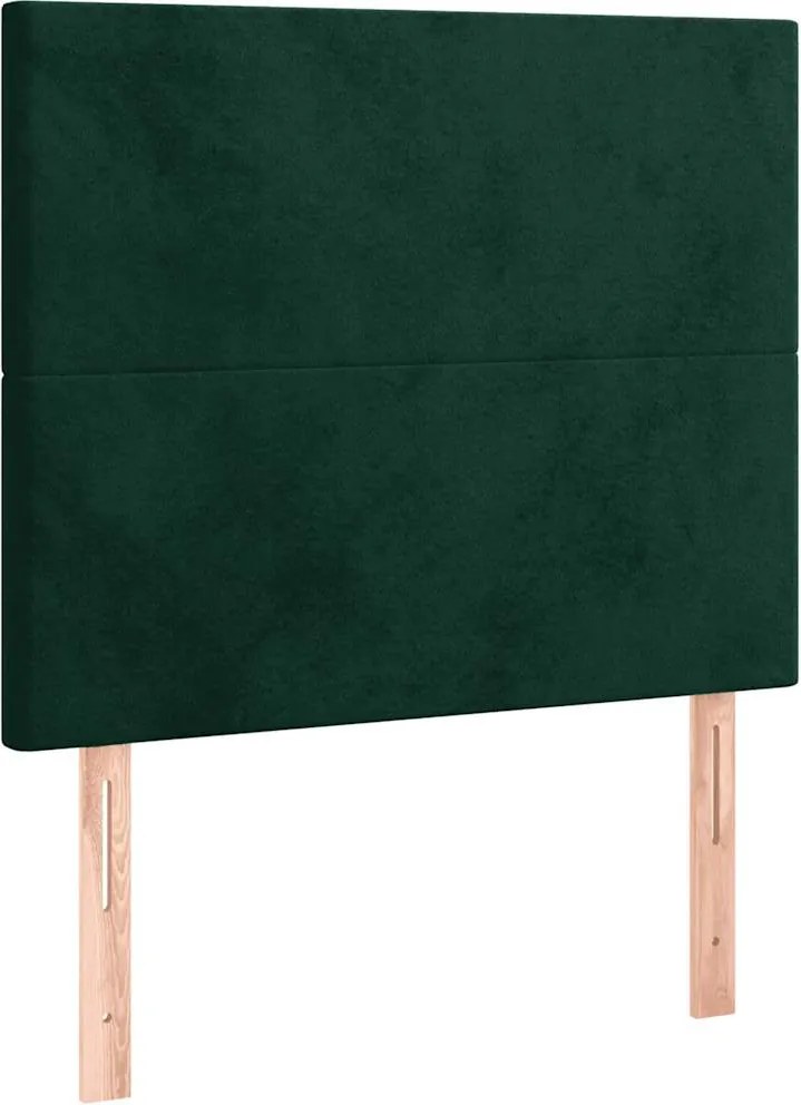 vidaXL Tăblie de pat verde închis 80x5x118/128 cm catifea