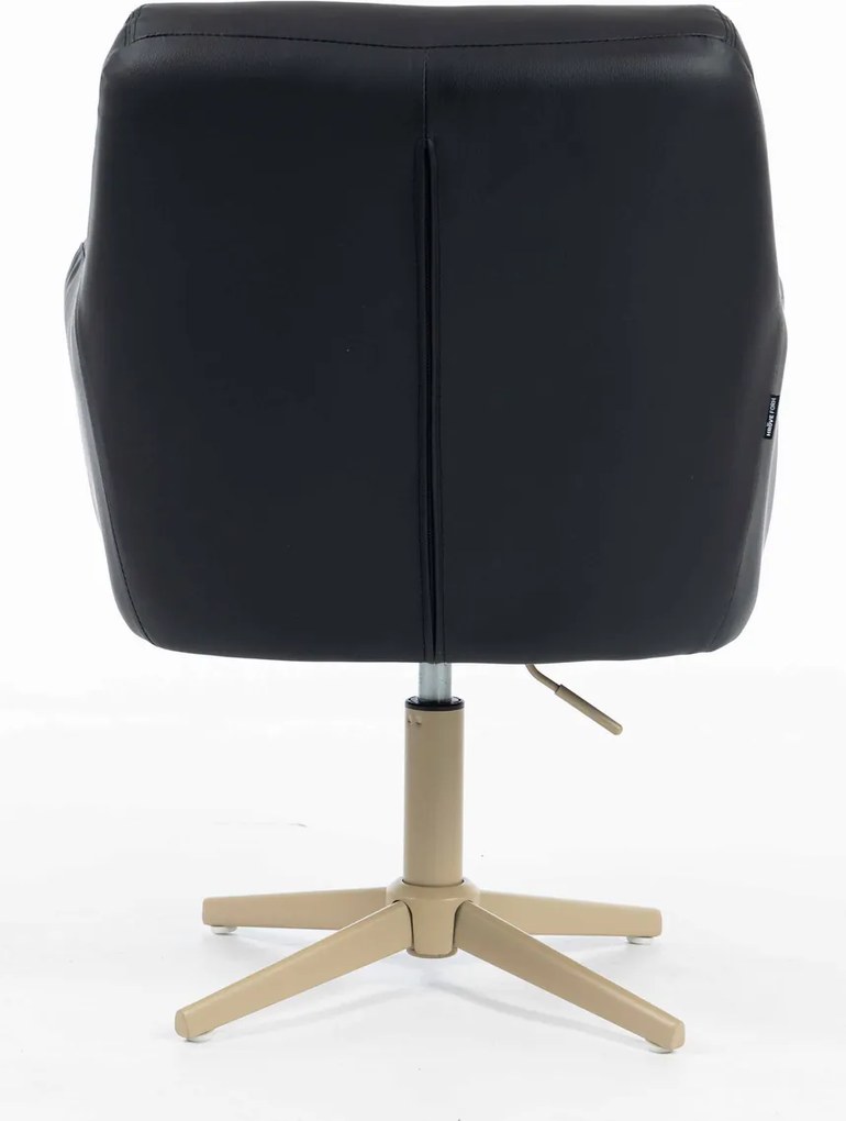 HR840CROSS Scaun Negru Piele Ecologica cu Bază Crem