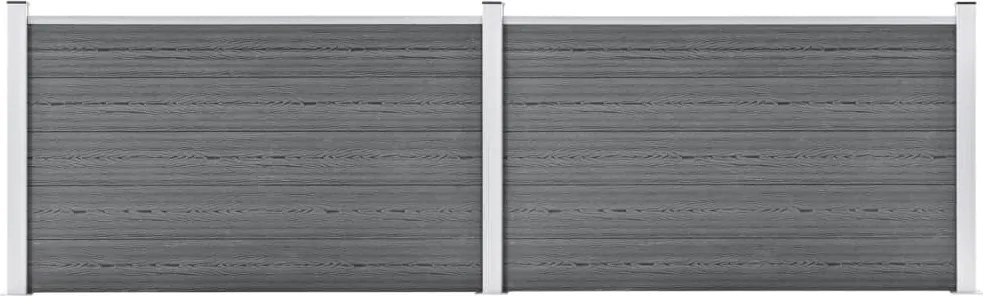 vidaXL Gard de grădină, gri, 353 x 106 cm, WPC