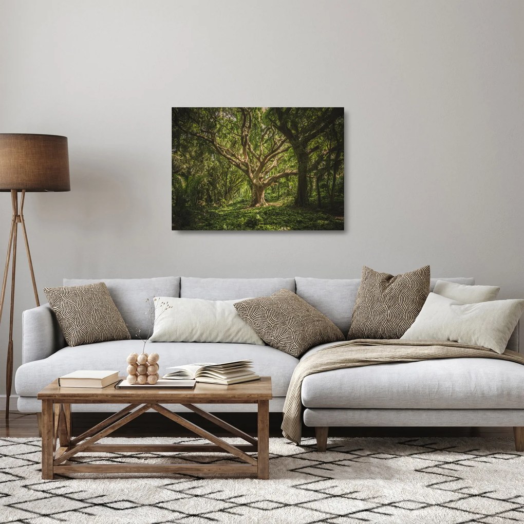 Tablou pe sticlă cu copaci (70x50 cm)