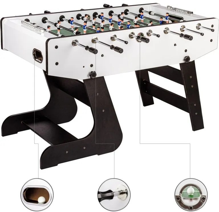 Masă de fotbal Liverpool, 141 x 125 x 89 cm, 60 kg, alb