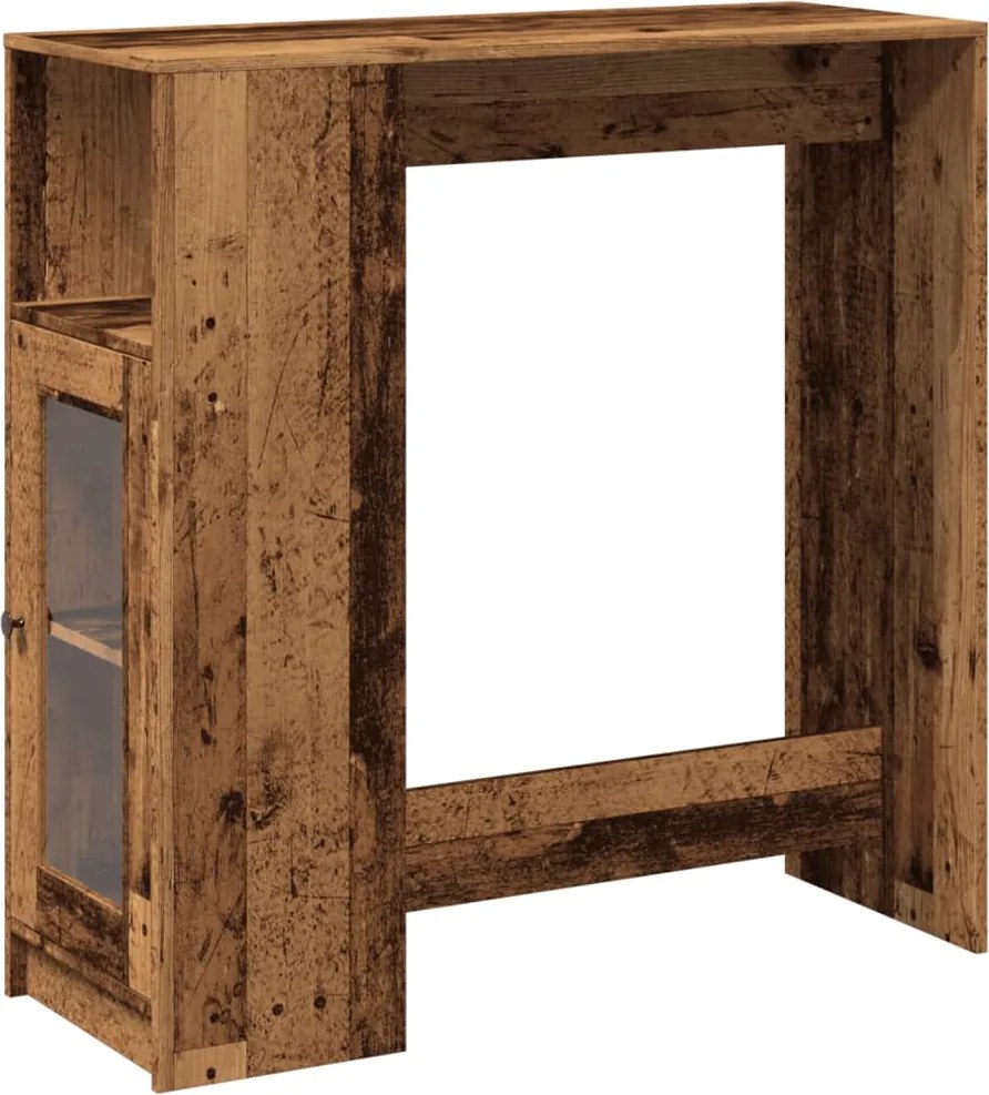 vidaXL Masă bar cu rafturi, lemn vechi 101x40x103,5 cm lemn prelucrat