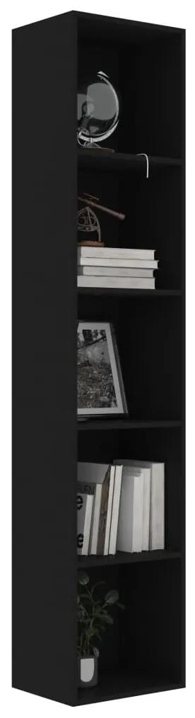 Bibliotecă, negru, 40 x 30 x 189 cm, pal