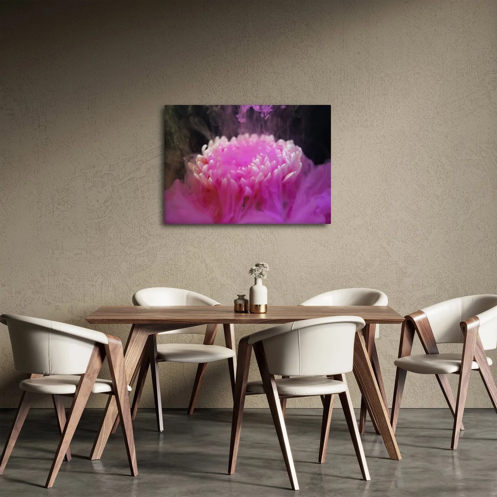 Tablou cu floare în fum roz (70x50 cm)