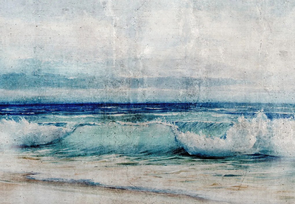 Fototapet - Mare pe zid de beton (147x102 cm)