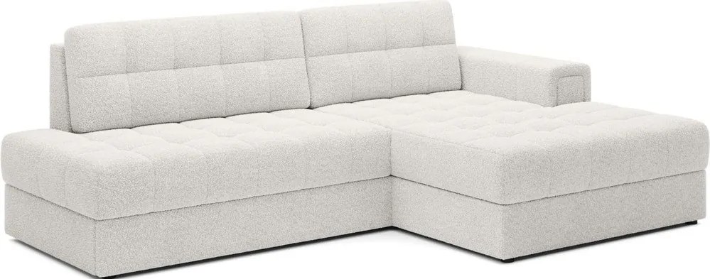 Colțar crem extensibil cu tapițerie din țesătură bouclé (cu colț pe partea dreaptă/cu șezlong) Blezalt – ELTAP