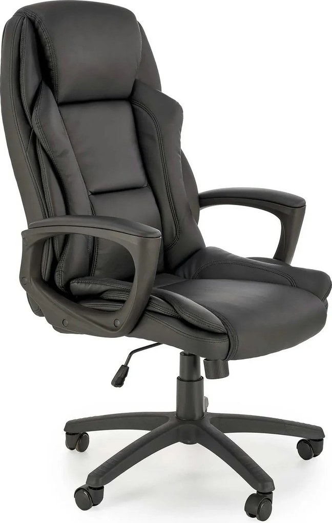 Scaun birou MARIO, negru, piele ecologica, 67x75x114/124 cm