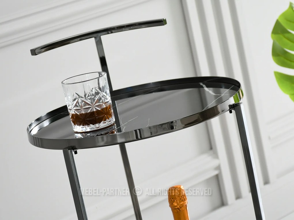 Măsuță de cafea Alfonzo (marmură neagră + negru). 1111551