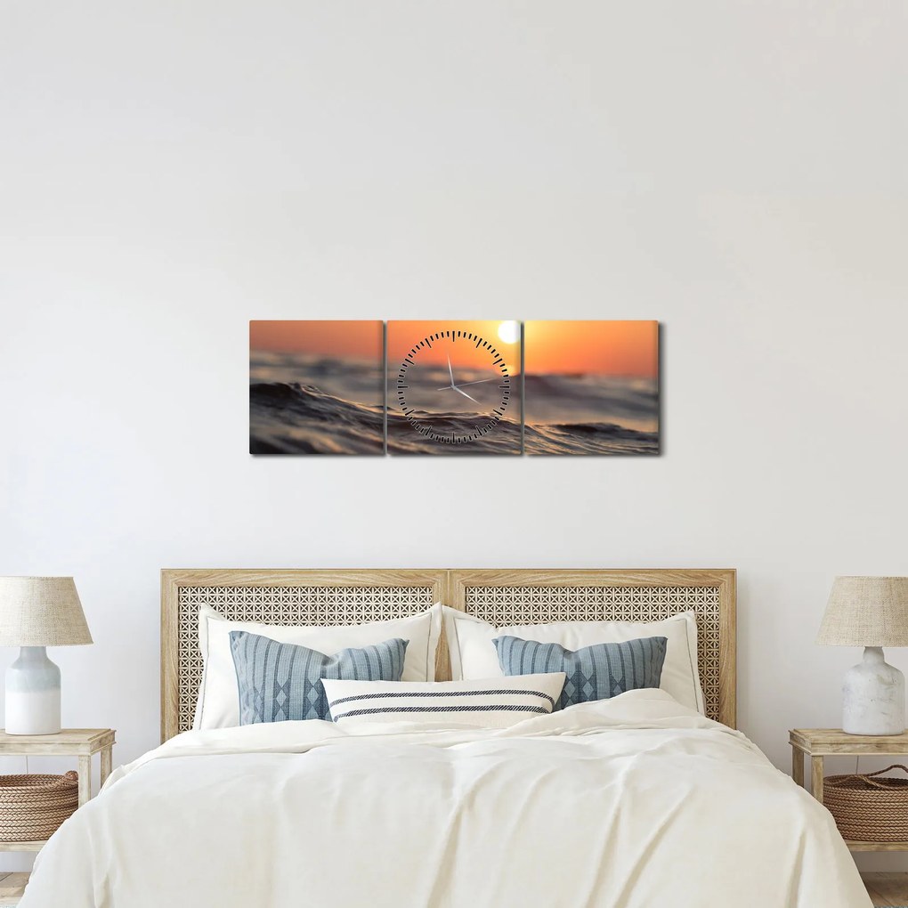 Tablou cu suprafața apei (cu ceas) (90x30 cm)