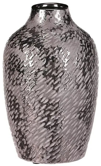 Vase ceramică - formă de vas antic, înălțime 22cm, argintiu