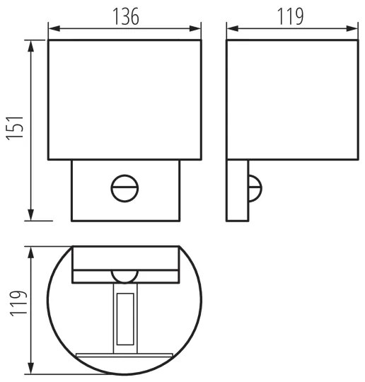 Kanlux 28995 - Aplica de perete LED REKA pentru exterior, cu senzor, LED/7W/230V, IP54, antracit