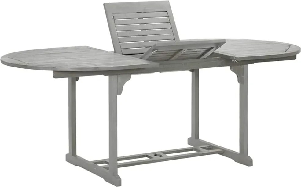 vidaXL Masă de grădină, gri, 200 x 100 x 75 cm, lemn masiv de acacia