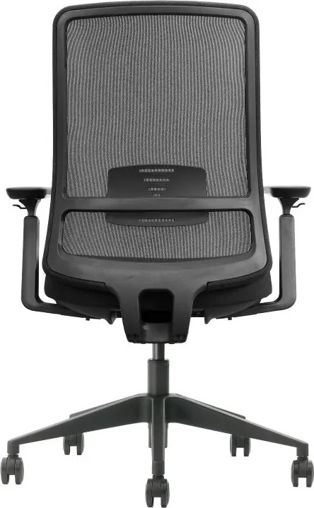 Scaun ergonomic, suport lombar integrat, brațe reglabile, tetieră opțională - Fără tetieră - Negru