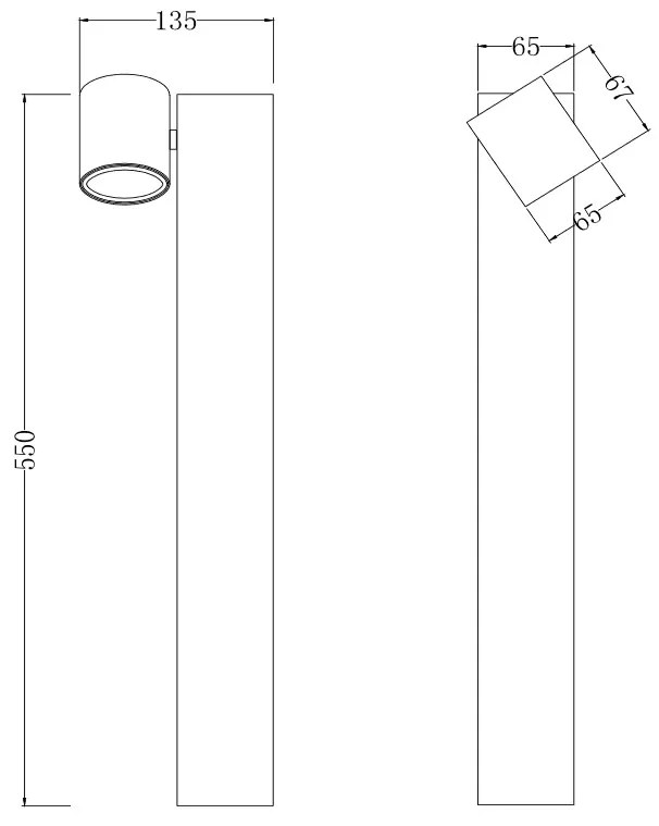 Stalp pentru exterior cu protectie IP54 Wall Street, H-55cm MY-O010FL-01B