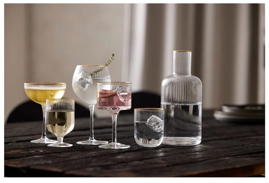 Set 4 pahare pentru cocktail Lyngby Glas Palermo, 315 ml, auriu