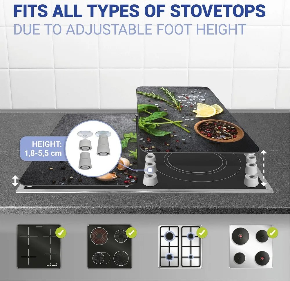 Set 2 protecții din sticlă pentru aragaz Wenko Universal Herbs