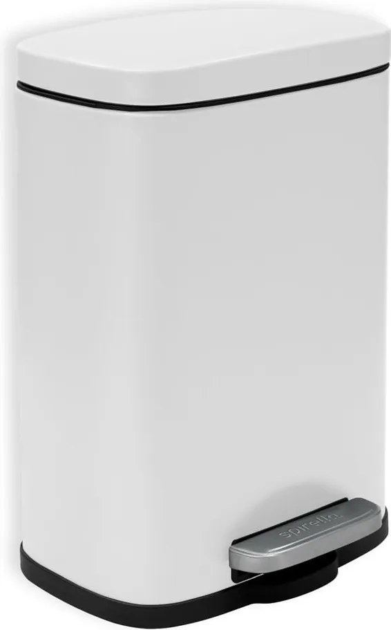 Coș de gunoi alb mat cu pedală din oțel 5 l Akira – Spirella