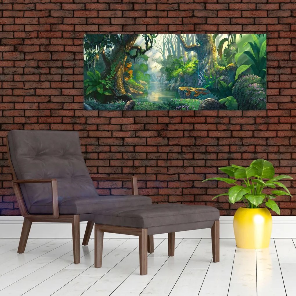 Tablou - Ilustrare pădure tropicală (120x50 cm)