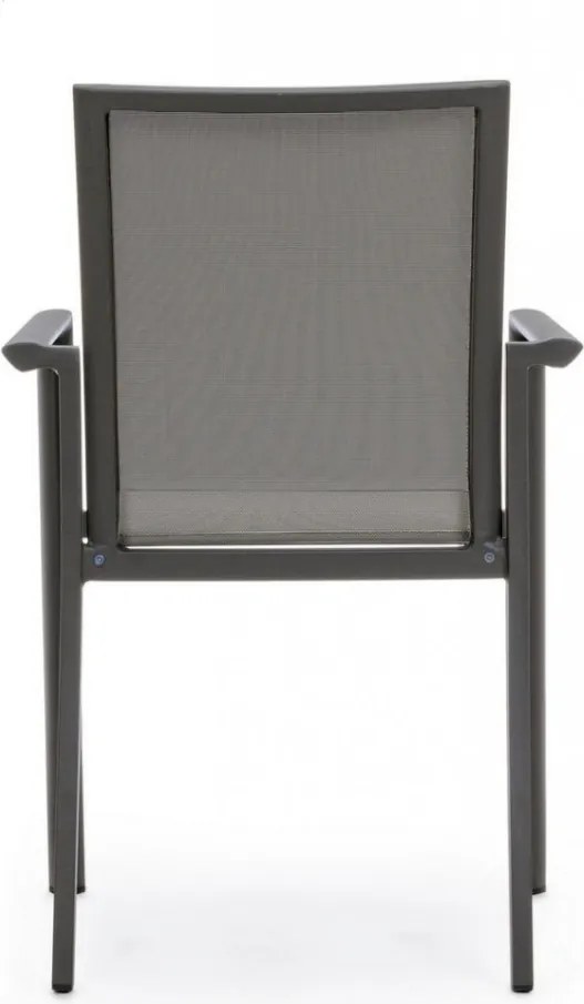 Scaun metalic, cu brate, antracit, Konnor, Bizzotto