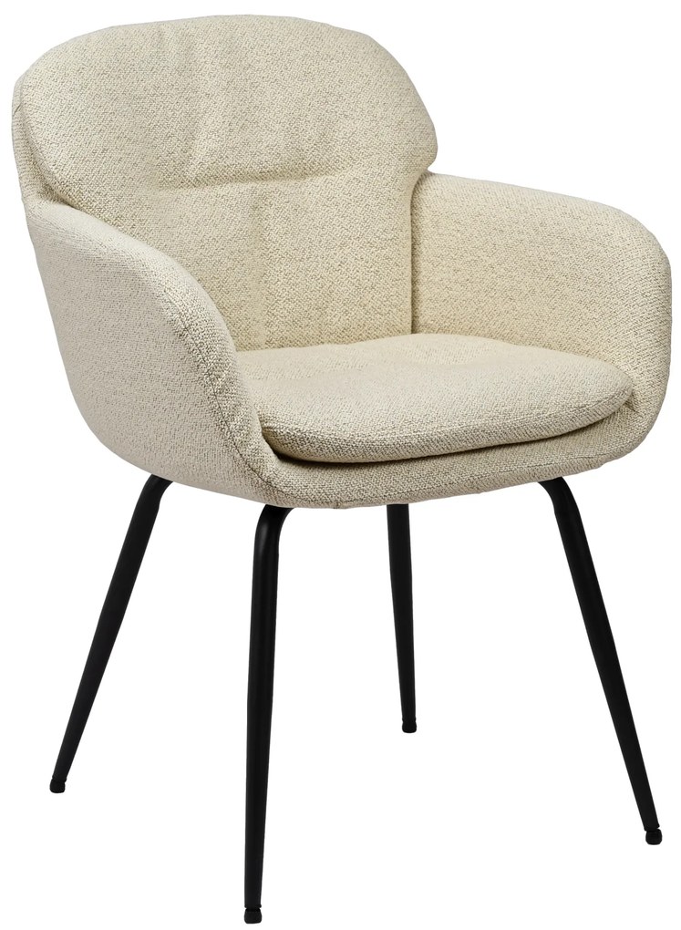 MAZZONI EXPORT GEORGIA Crem (material Monza 90) - SCAUN MODERN TAPIȚAT BOUCLÉ PENTRU SALON/SUFRAGERIE/BIROU LOFT