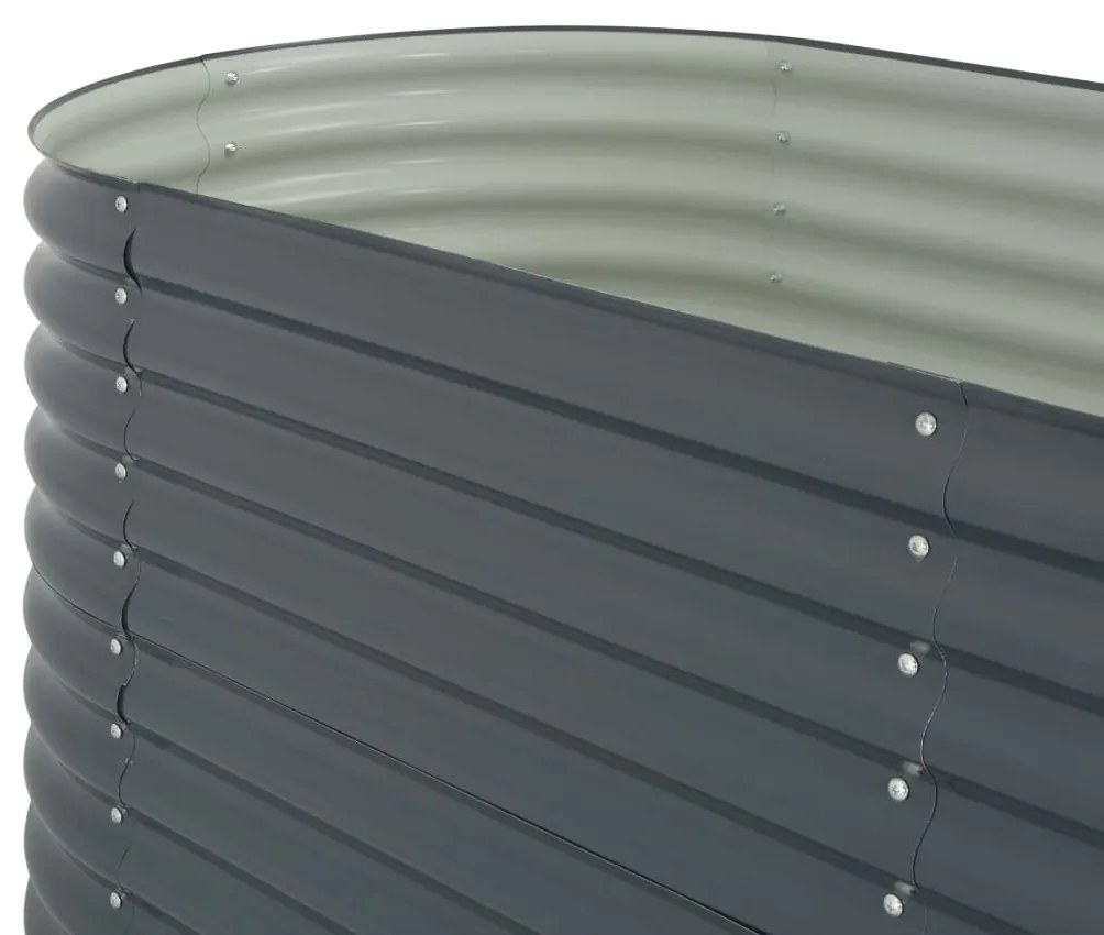 Strat inaltat de gradina, gri, 320 x 80 x 81 cm otel galvanizat 1, Gri, 320 x 80 x 81 cm