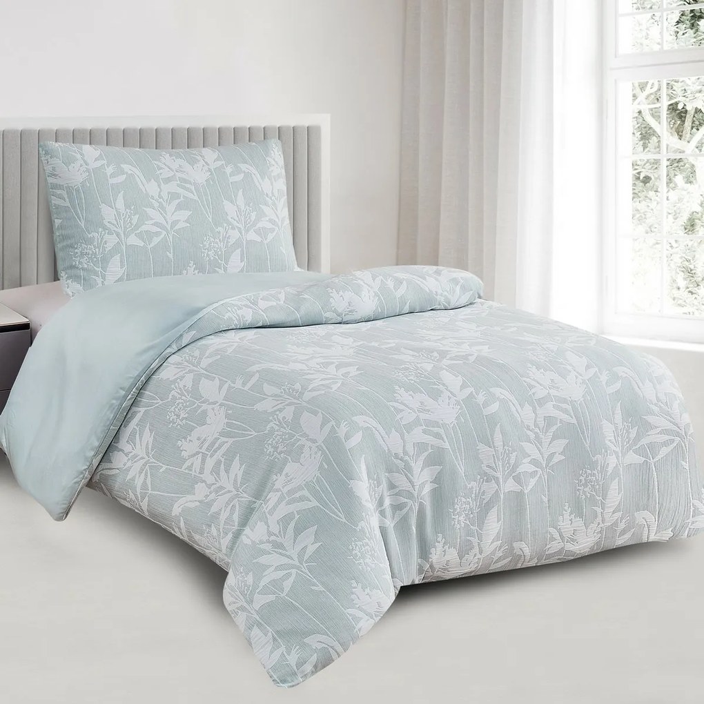 Lenjerie de pat din jacard Alabama verde, 140 x200 cm, 70 x 90 cm