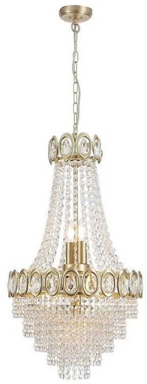 Lustra metal alama satinata, cristal transparent Louis Phillipe