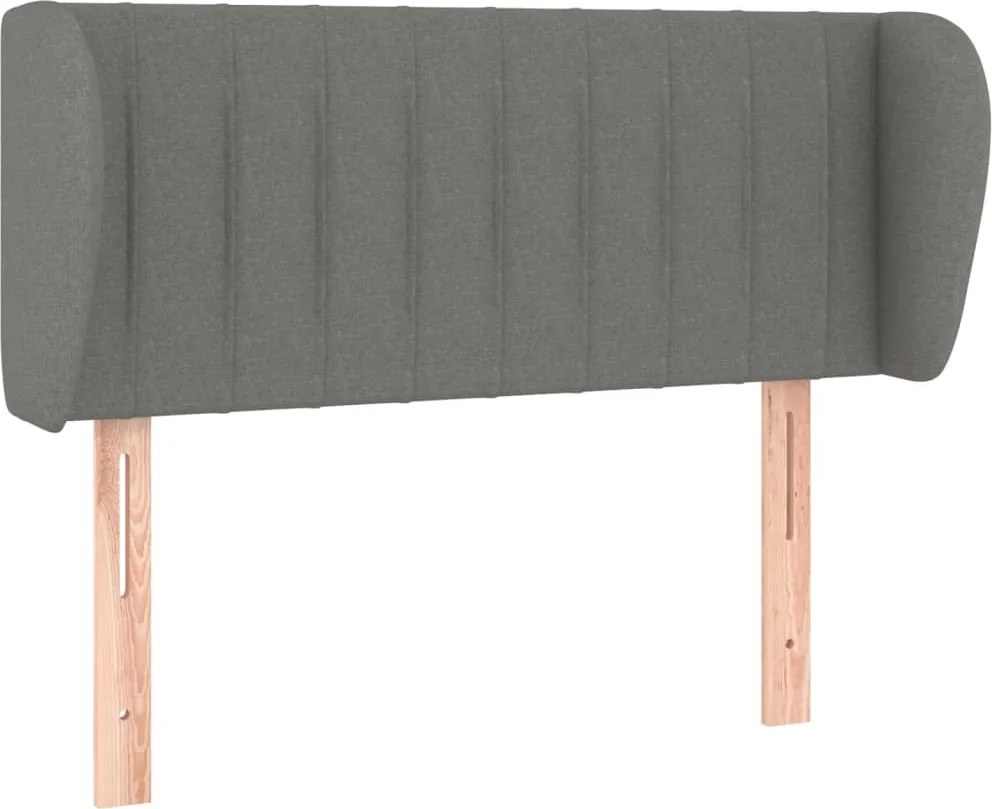 vidaXL Tăblie de pat cu aripioare gri închis 103x23x78/88 cm textil