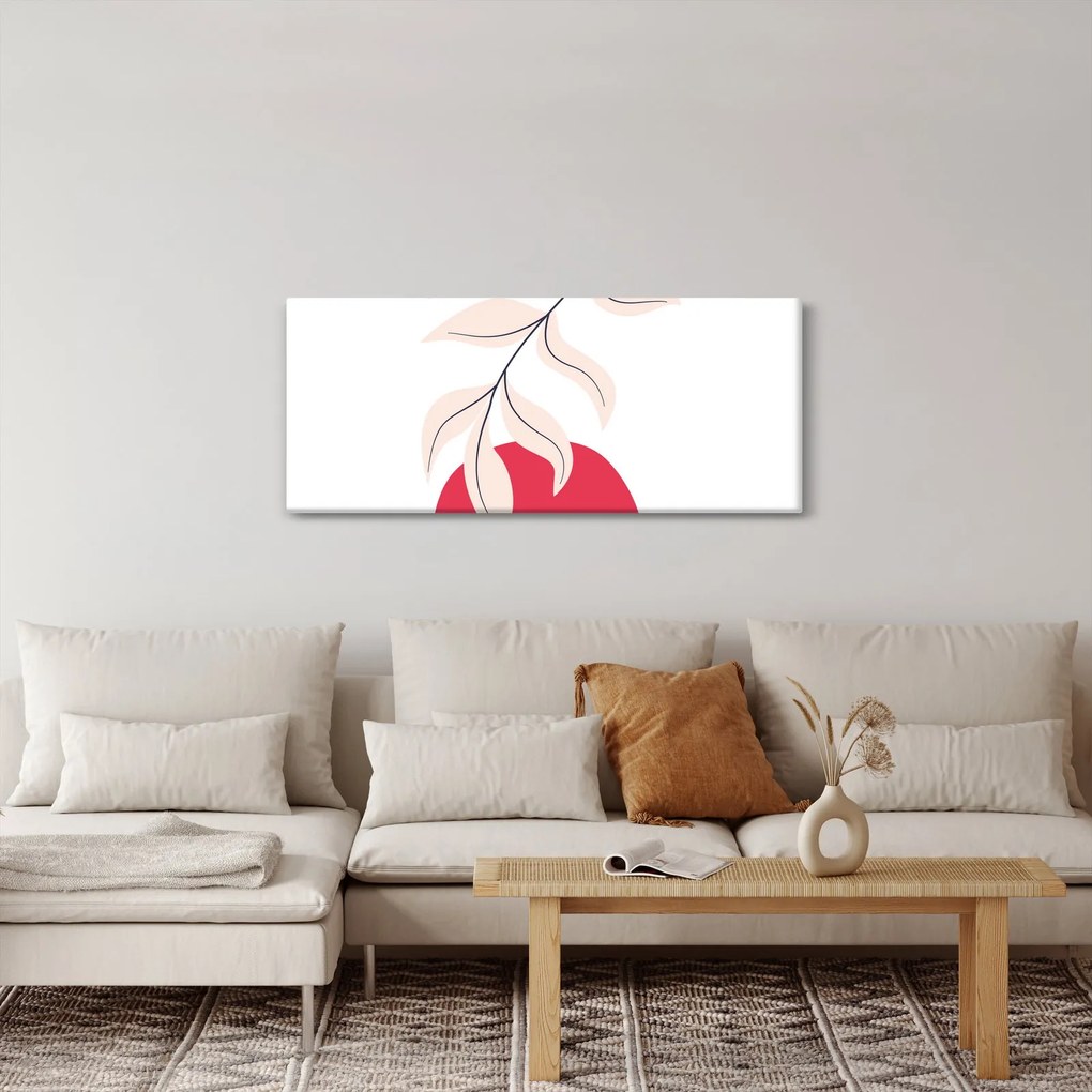 Tablou - Abstracție florală roz N⁰2 (120x50 cm)