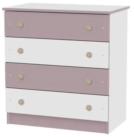 Lorelli - Comoda lemn, 81 x 50 x 86 cm, 4 sertare, White Cappuccino