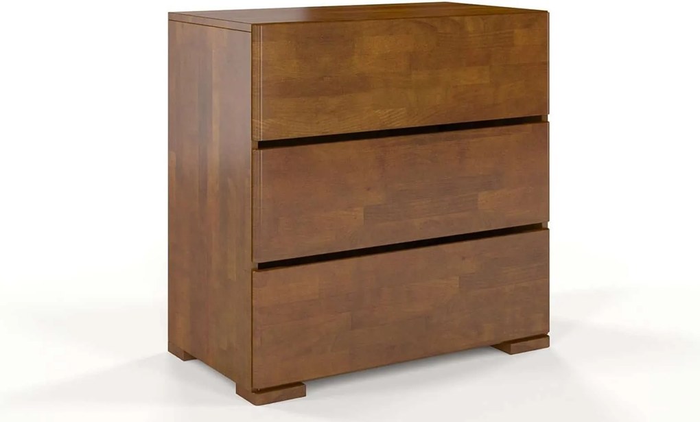 Comodă lemn masiv TerraCraft Fag 3 Sertare, 80 × 45 × 81 cm - Natural
