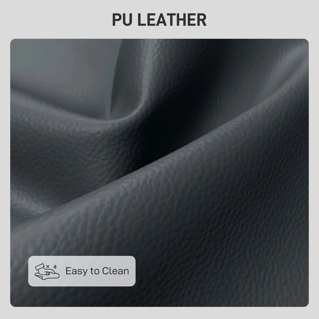 HOMCOM Divan cu Două Locuri Compact din Piele Sintetică, Divan Modern Capitonat cu Nasturi cu Îmbunătățire Spumoasă și Picioare din Lemn, Canapea Fără Brațe pentru Sufragerie și Birou, 115x73x83 cm, Negru | Aosom Romania