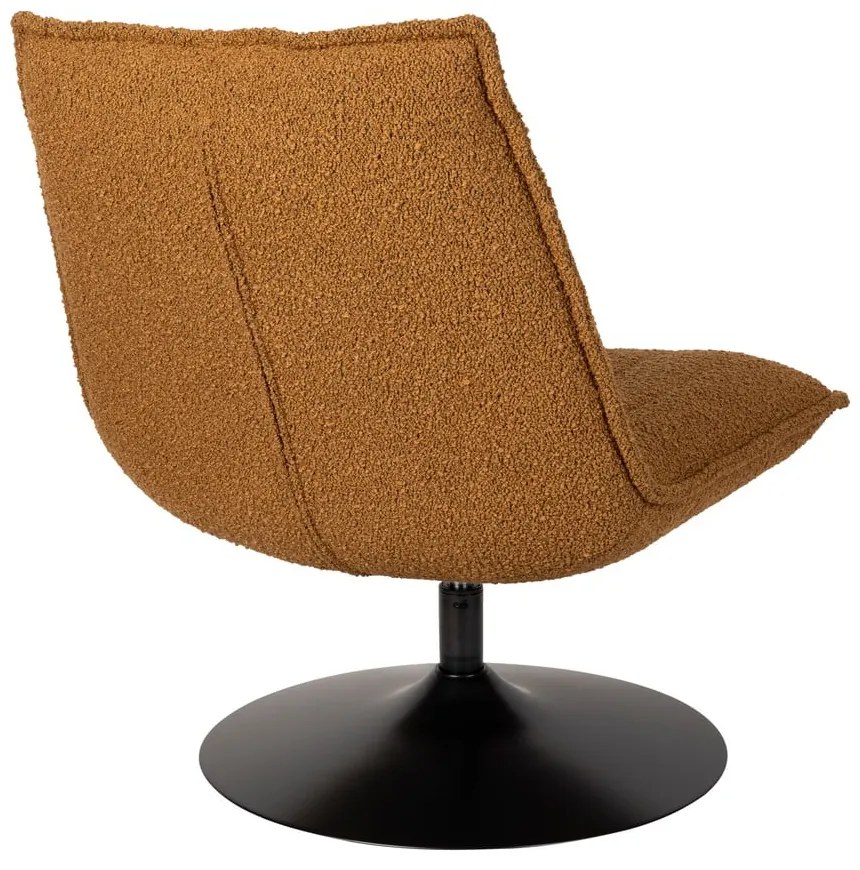 Fotoliu galben ocru cu tapițerie din stofă bouclé Jax – White Label