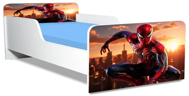 Pat Copii Spiderman 6 Model Creativ 2-12 ani Cu Saltea SafeNest 160x80 Cm  Ptv5552