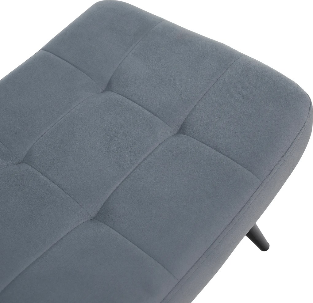 Fotoliu cu suport pentru picioare, ţesătură Velvet gri/negru, HABEN